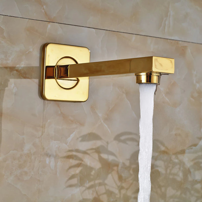 MIRODEMI Gold Rain Waterfall LED Shower Faucet Wall Mounted 3-ways Shower Mixer Tap
