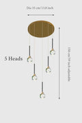 MIRODEMI® Peillon | Gold Crystal Raindrop Glass Ball Chandelier 5 heads / Warm light