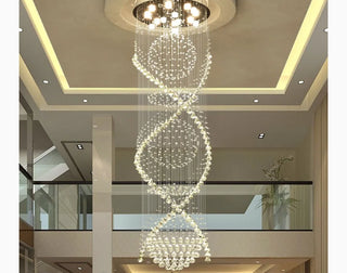 MIRODEMI® Saint-Étienne-de-Tinée | Superdense K9 Crystal Double Spiral Chandelier in a Modern Design