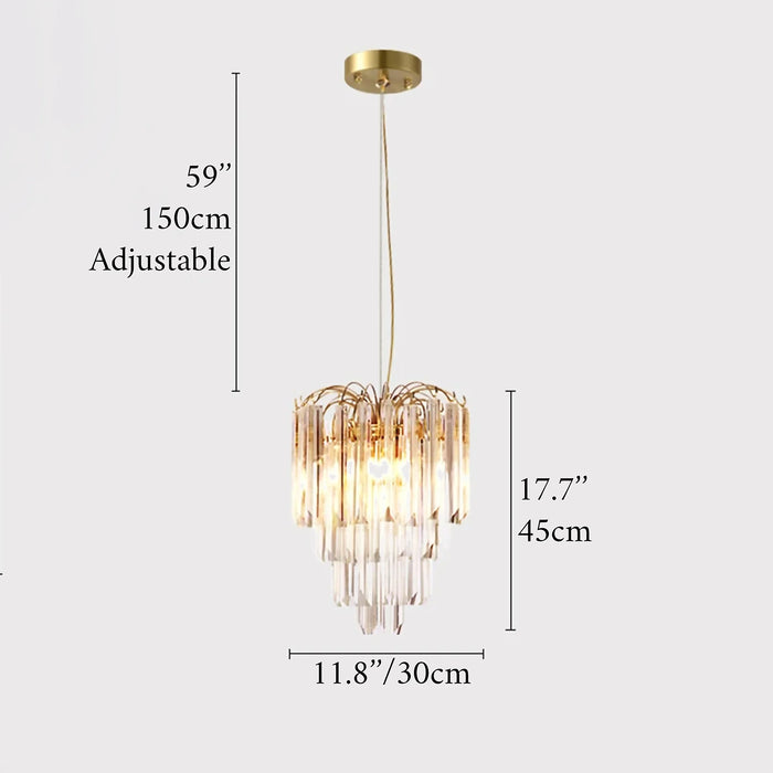 MIRODEMI® Alì Terme | Stylish Luxury Gold Crystal Pendant Chandelier