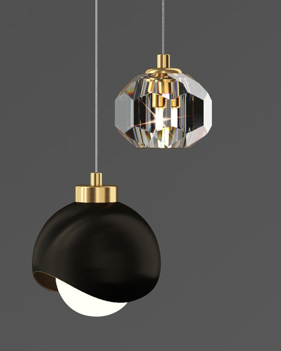 MIRODEMI® Caille Gold/Black Ball Shape Lamp for Bedroom