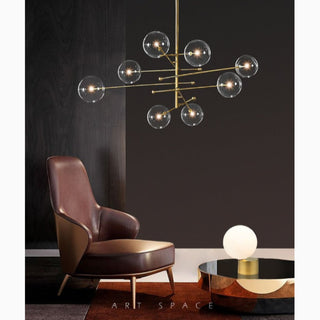 Isera | Art Deco Styled Glass Ball Shaped Led Chandelier for Living Room