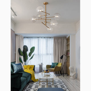 Isera | Art Deco Styled Glass Ball Shaped Led Chandelier for Living Room