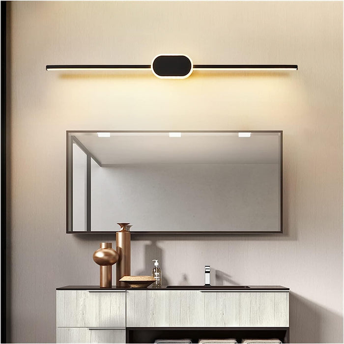MIRODEMI® Modern Creative Black/White LED Mirror Wall Lamp for Bedroom, Bathroom