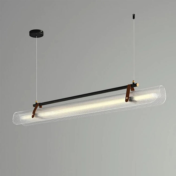 MIRODEMI® Romanshorn | Stylish Rectangle Metal and Leather Chandelier