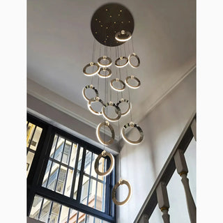 MIRODEMI® Agra | Chic LED Pendant with Gold and Black Ring Features