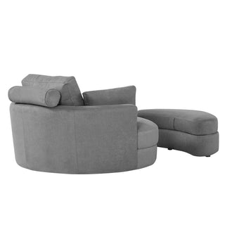 Modern Grey Sofa with a Storage and a Big Round Linen Fabric Chair for Lounge image | luxury furniture | luxury sofa