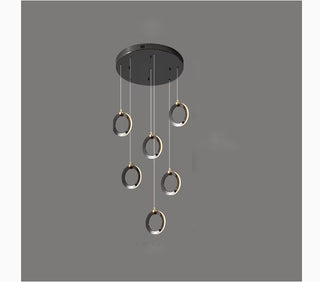 MIRODEMI® Agra | Modern LED Pendant with Luxurious Gold and Black Rings