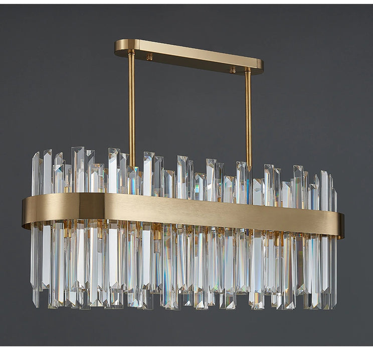 MIRODEMI® Modern gold crystal chandelier for dining room, kitchen island