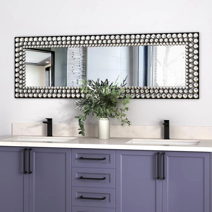 Silver Jewelled Full-Length Accent Floor/Wall Mirror