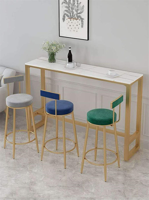 Nordic-Styled Minimalistic Black/Gold Bar Stool with Backrest image | luxury furniture | luxury bar stools | luxury chairs