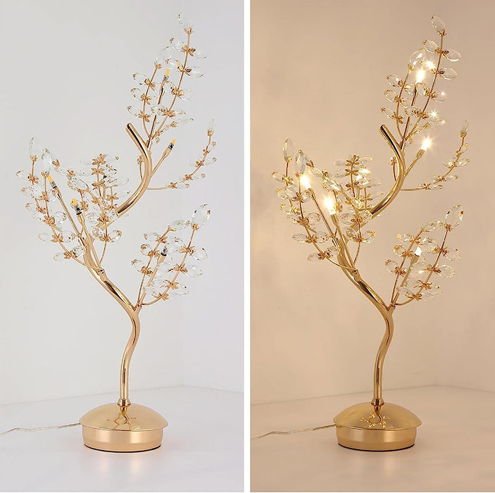 MIRODEMI® Gold Crystal LED Table Lamp in the Shape of Tree for Living Room, Bedroom image | luxury lighting | table lamps
