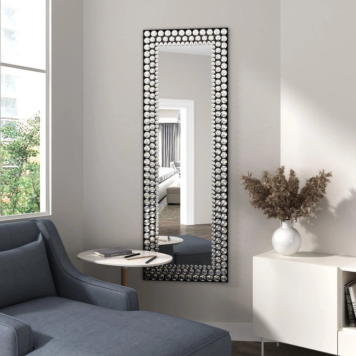 Silver Jewelled Full-Length Accent Floor/Wall Mirror