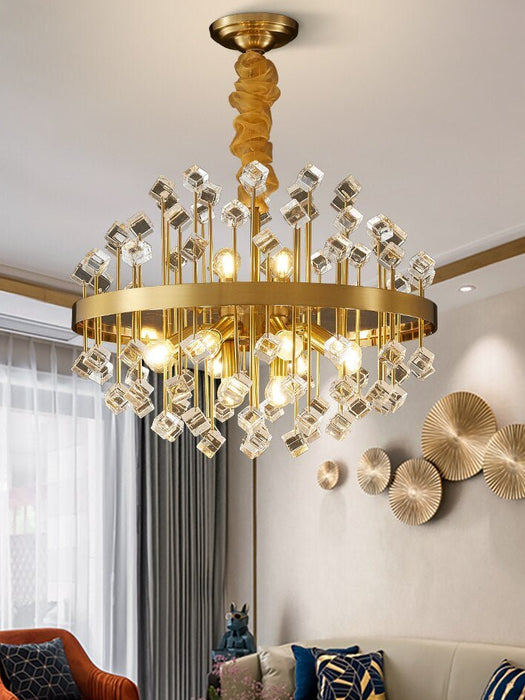 MIRODEMI® Colorful luxury modern chandelier with different form crystals
