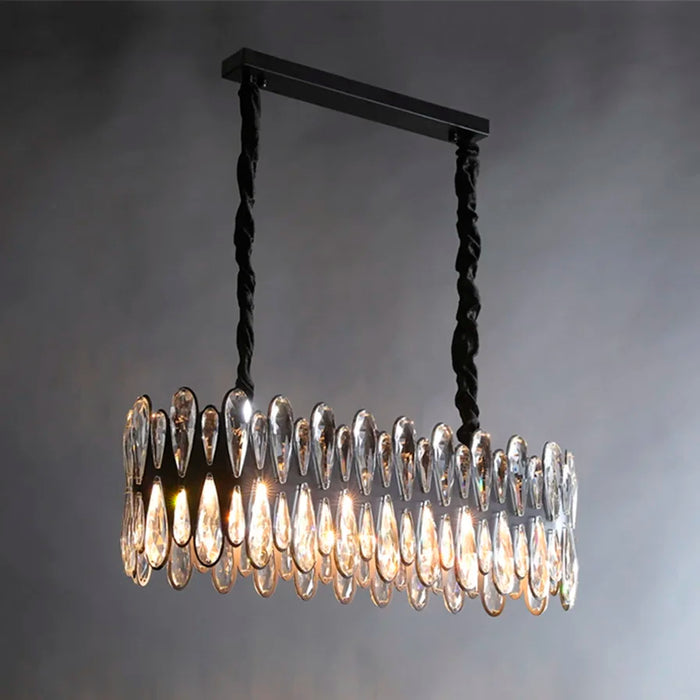 Zocca| Black Crystal Ceiling Chandelier for Dining Room