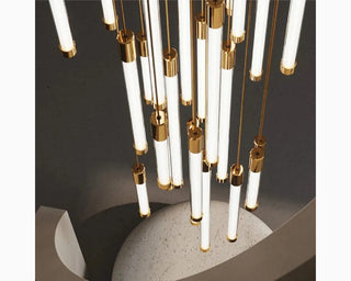 Gold and Black LED Chandelier for Staircase