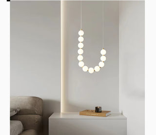 MIRODEMI® Flühli | Sleek LED Pendant Light in Pearl Necklace Design