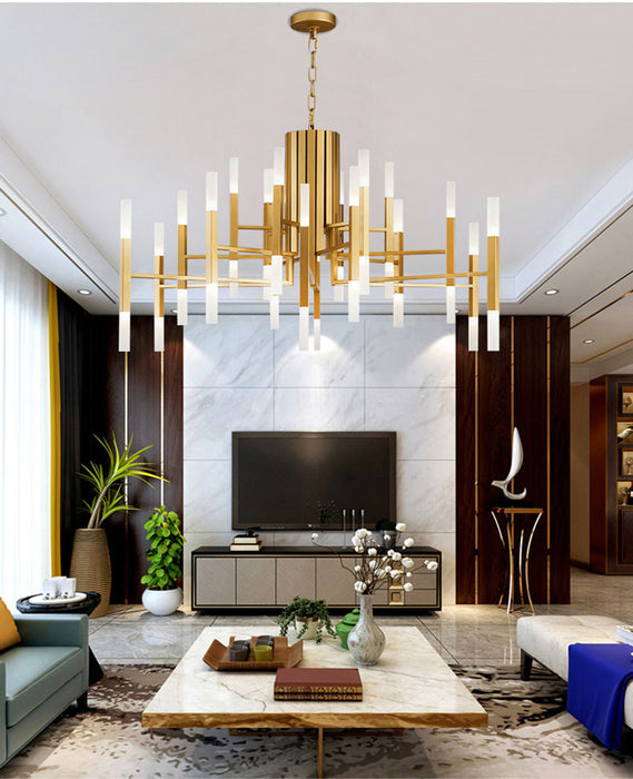 Mirodemi® Gold/Black Postmodern LED Chandelier For Living Room, Lobby, Restaurant