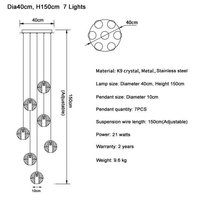 Lenno | Crystal Hanging Light Fixture