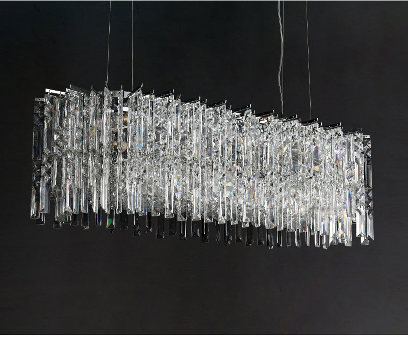 MIRODEMI® Modern Chrome Crystal LED Chandelier For Dining Room, Kitchen