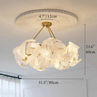 MIRODEMI® Alì | Grand Flower-Shaped Glass Chandelier with Modern Luxury Appeal