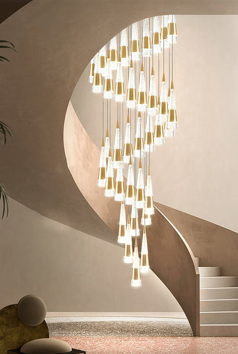 MIRODEMI® Gorbio | Extraordinary Gold Modern Cones Ceiling Chandelier