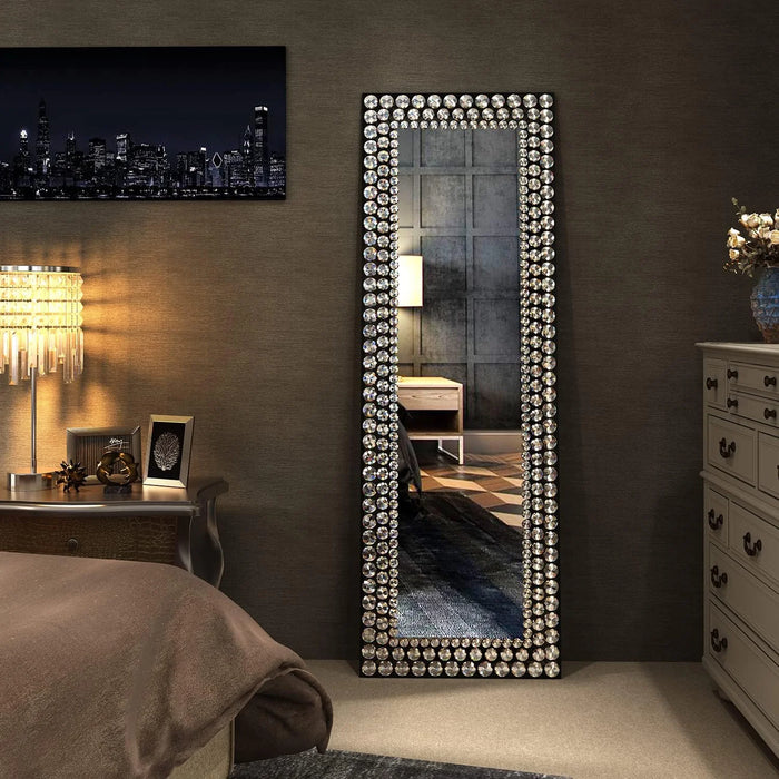 Silver Jewelled Full-Length Accent Floor/Wall Mirror