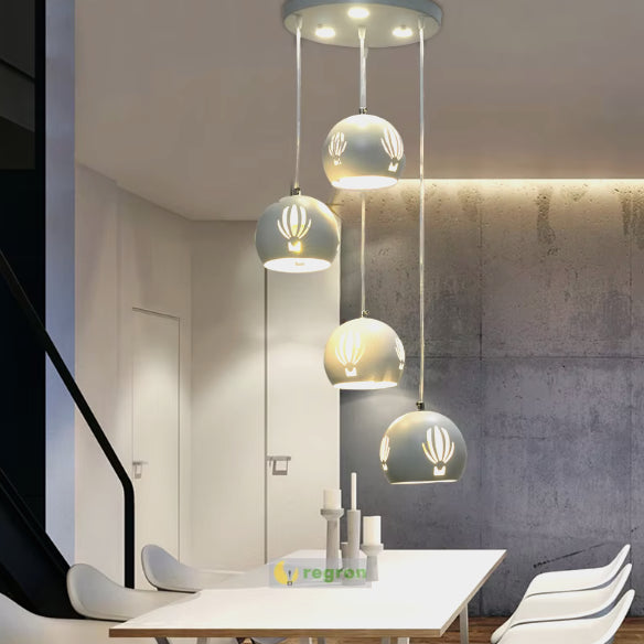 Touët-sur-Var | White Small Hanging Lamp for Dining Room