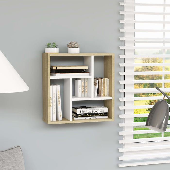 Wall Shelf White/Black Chipboard