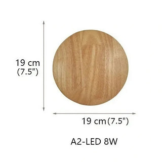 MIRODEMI® Stylish Round Wall Lamp with LED and Wooden Design