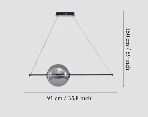 MIRODEMI® Chic Minimalistic Modern Glass LED Chandelier L35.8xH59.1" / L91xH150cm / Warm light