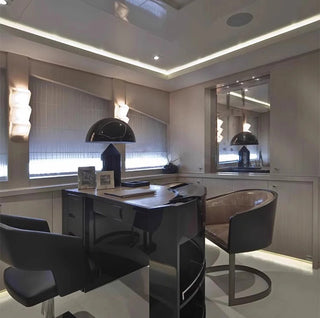 Natural marble LED wall lamp with intricate veining