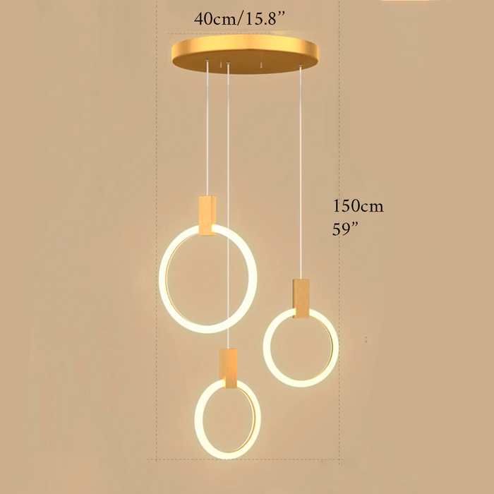 Acquasparta | Luxury Modern Pendant Gold Rings Chandelier