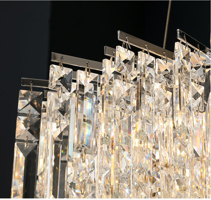 MIRODEMI® Modern Chrome Crystal LED Chandelier For Dining Room, Kitchen