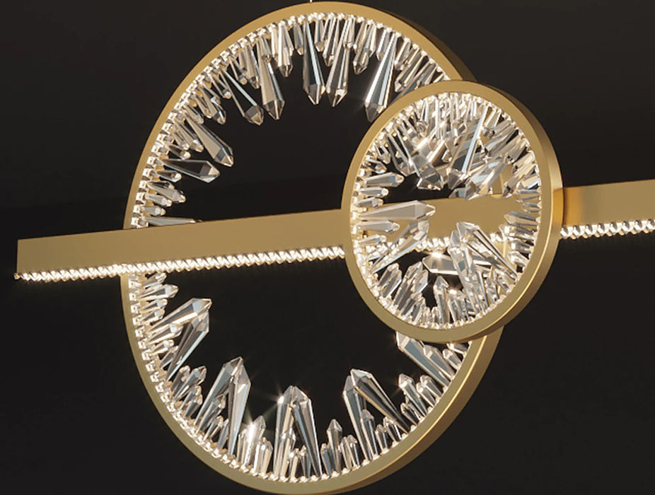 MIRODEMI® Broken Glass Design Crystal Rectangle Rings Hanging LED Art Chandelier