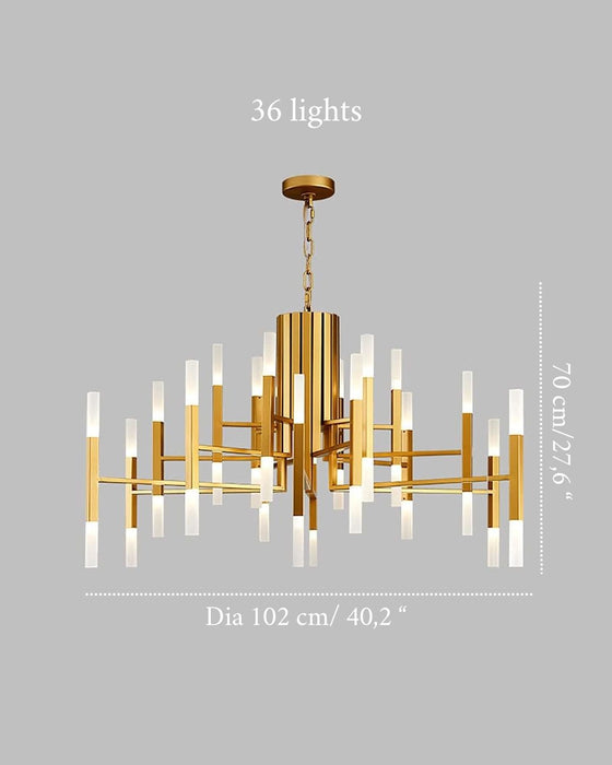 Mirodemi® Gold/Black Postmodern LED Chandelier For Living Room, Lobby, Restaurant 36 lights - Dia102.1xH70.1cm / Dia40.2xH27.6" / Warm light / Gold