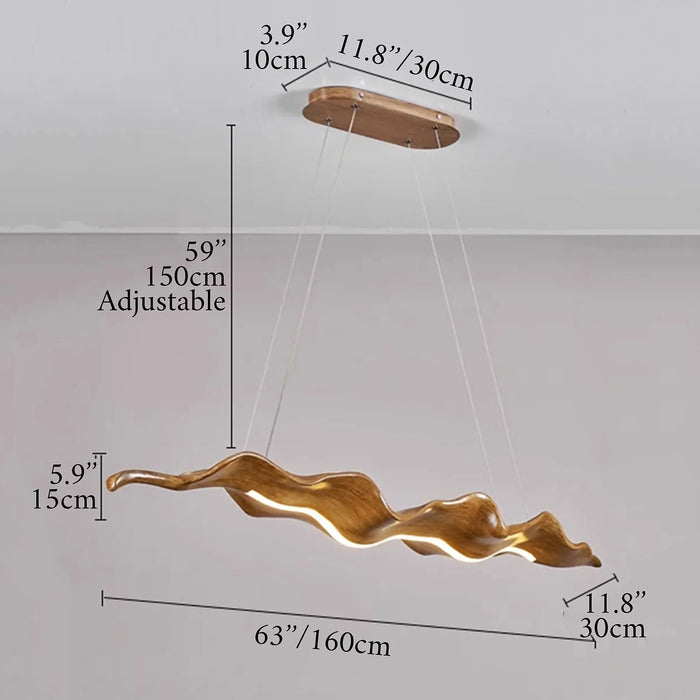 MIRODEMI® Albidona | Creative Gold Leaf-Shaped Pendant LED Chandelier
