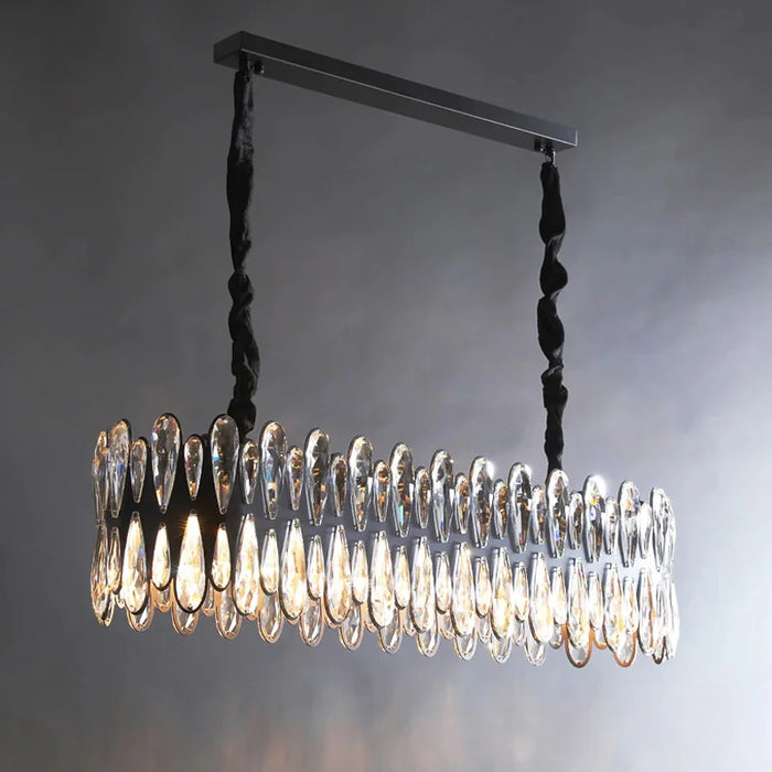 Zocca| Black Crystal Ceiling Chandelier for Dining Room