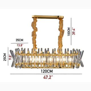 Abbadia Lariana | Luxury Gold Rectangle Creative Design Glass Chandelier