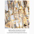 Abbasanta | Luxury Gold/Pink Rectangle Crystal LED Chandelier For Lovely Dining Room