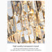 Abbasanta | Luxury Gold/Pink Rectangle Crystal LED Chandelier For Lovely Dining Room