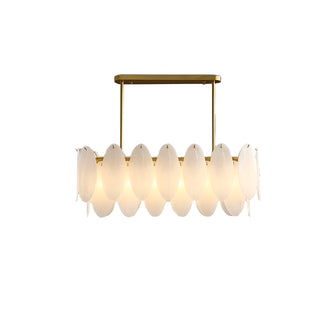 MIRODEMI Acquacanina Luxury Rectangle Gold Glass Modern Chandelier White Background 