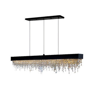 Acquapendente | Gold/Chrome/Black Modern Rectangle Chandelier for Dining Room