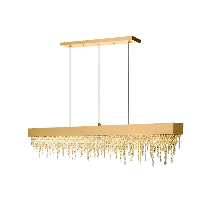 Acquapendente | Gold/Chrome/Black Modern Rectangle Chandelier for Dining Room