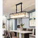 Agnosine | Rectangle Crystal Hanging LED Chandelier for Classy Dining Room