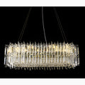Agrigento | Modern Chrome Crystal LED Chandelier For Dining Room Black BG