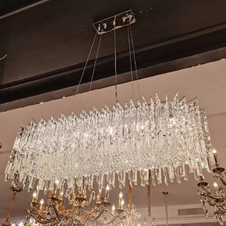 Agrigento | Modern Chrome Crystal LED Chandelier For Classy Dining Room