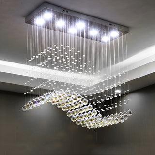 Silver chandelier|Crystal|LED|Pendant lamp|Lighting for living room