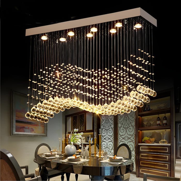 Agropoli | Luxury Rectangle LED Crystal Lamp for Dining Room