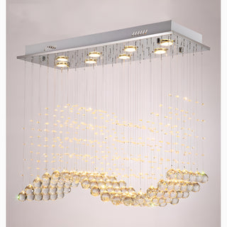 Elegant chandelier|Luxury crystal lamp|Chandelier for dining room|Creative|Wave chandelier